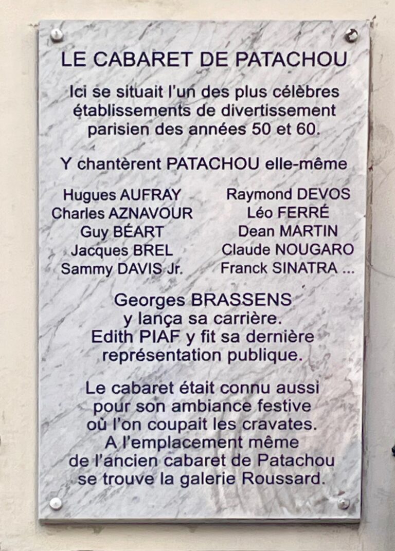 cabaret Patachou Montmartre Paris 18e