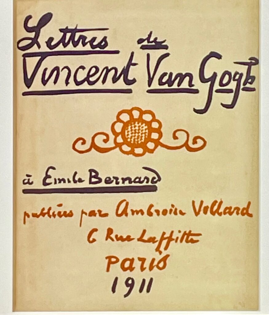 Vincent Van Gogh correspondance Emile Bernard