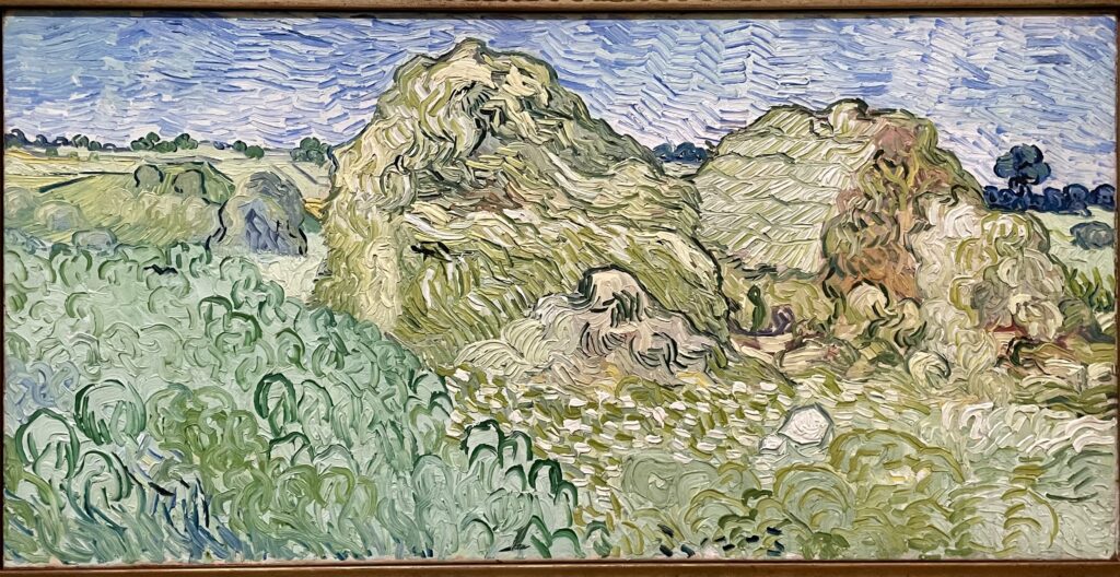 Vincent Van Gogh Champs aux meules de blé Auvers-sur-Oise tableau