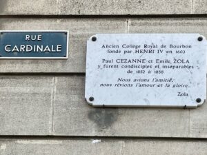 Plaque Lycée Mignet Emile Zola Paul Cézanne Aix en Provence