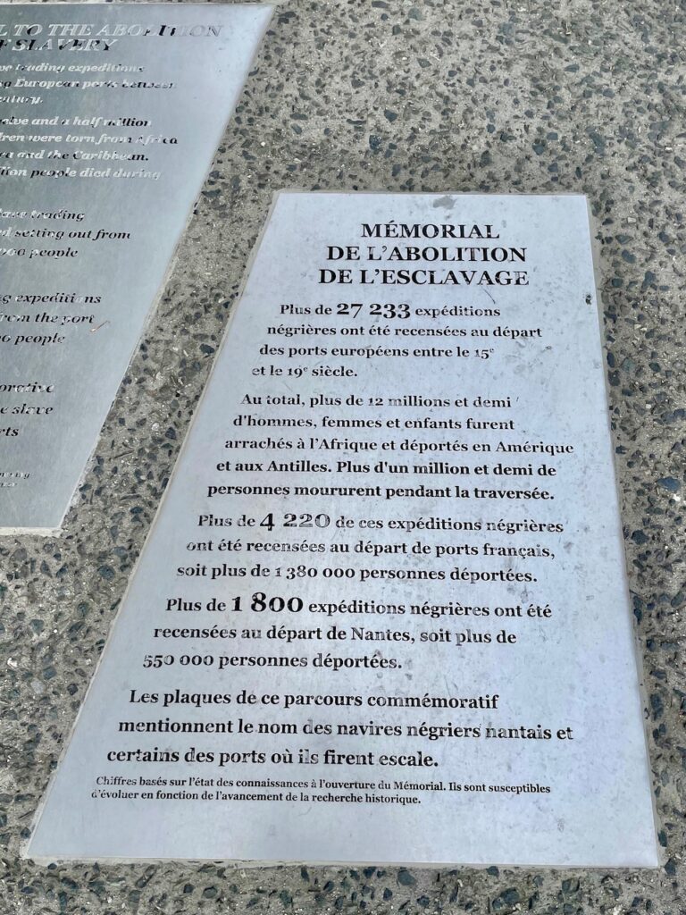 Au Mémorial de l’abolition de l’esclavage de Nantes © S. Patel De Zorzi