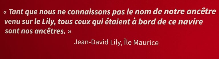 Propos de Jean-David Lily, un des descendants des « libres » du Lily, reproduits )à Blois © S. Patel De Zorzi