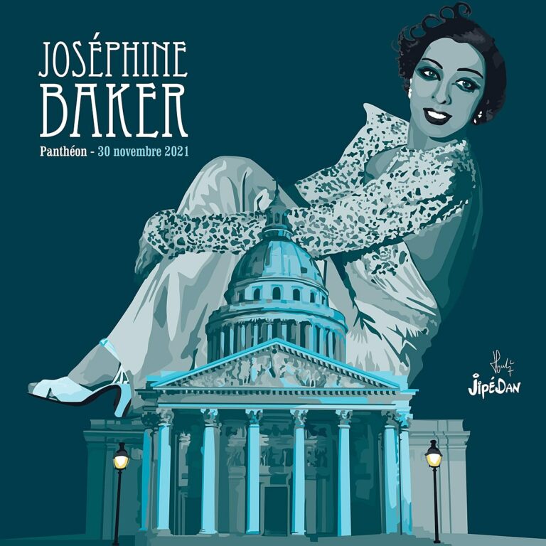 Joséphine Baker au Panthéo - illustration de JipéDan - Wikipédia Commons