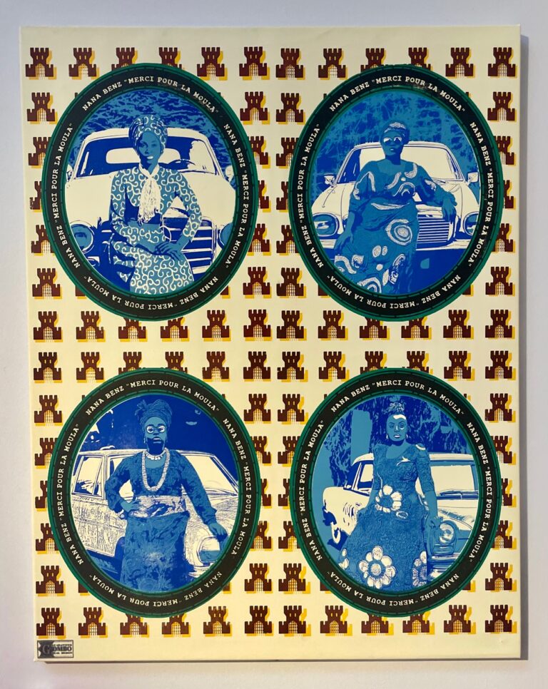 Nana Benz : motif de wax créé par l’artiste visuel Gombo en 2024 en hommage aux femmes d’affaires du Togo. © Soraya Patel De Zorzi