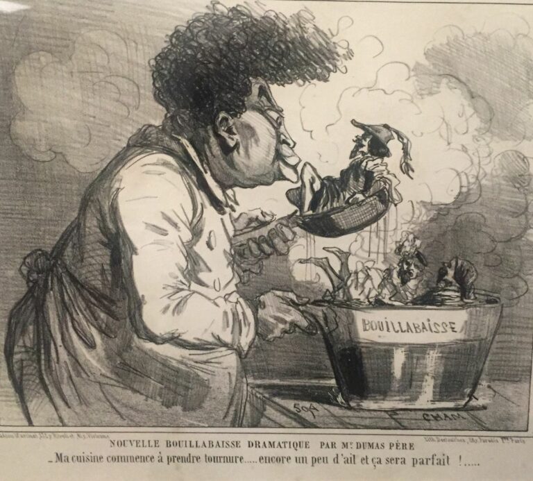 Caricature d'Alexandre Dumas par Cham @ Domaine Public via Wikimedia Commons