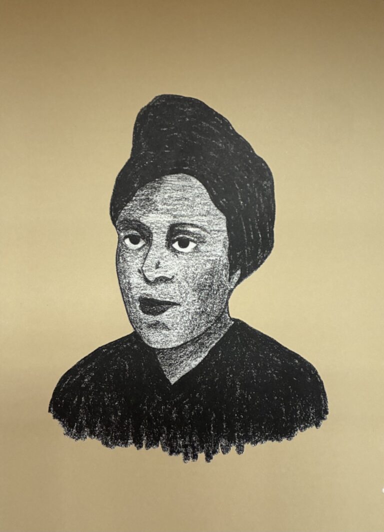 Eugenie Eboué- Tell représentée par Camille Paix dans son ouvrage Mère Lachaise 2 - Un tour de France du matrimoine funéraire