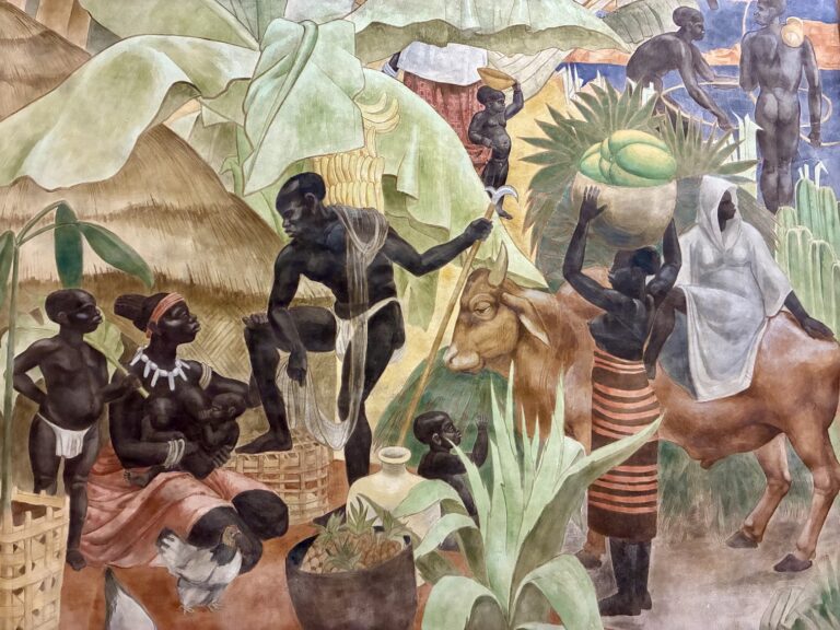 Illustration de la paix dans la fresque du Forum © Soraya Patel De Zorzi.