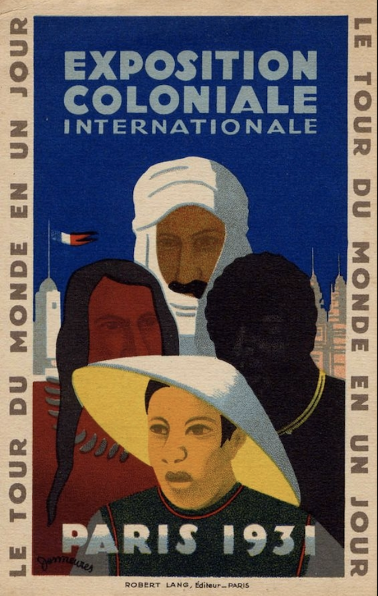 Affiche de l'exposition coloniale internationale de Paris, 1931- Le tour du monde en un jour. Affiche signée Victor Jean Desmeures, imprimerie Robert Lang